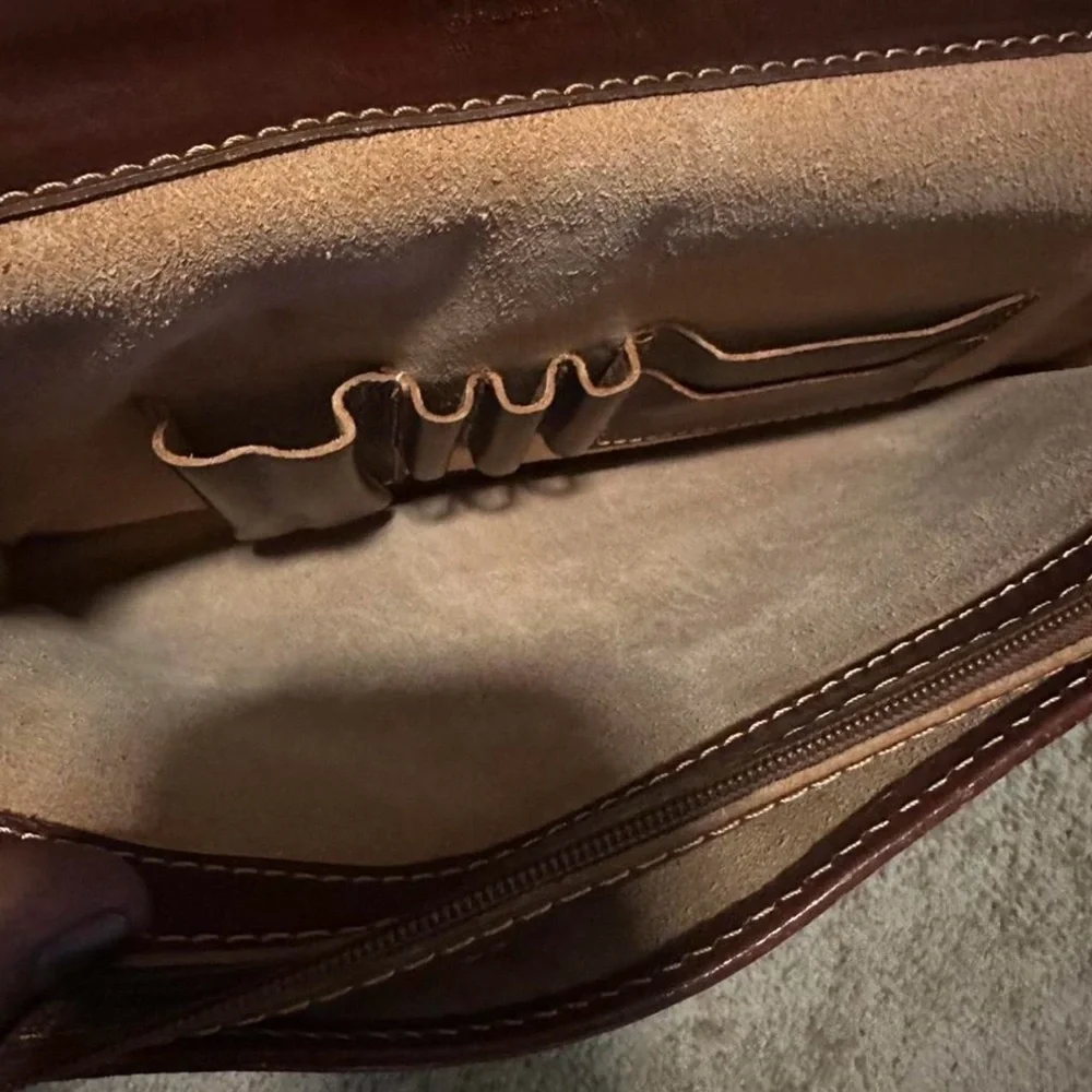 Floto Italian Leather Men's Bag - Rich Brown